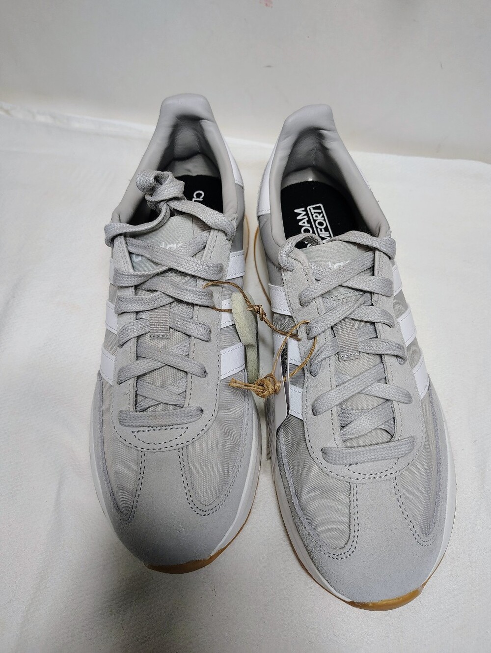Women's Size 7.5 Light Gray Athletic Sneakers with White Stripes